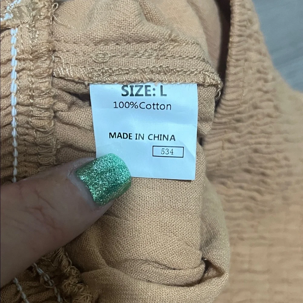 Tan Wide-Leg Pants